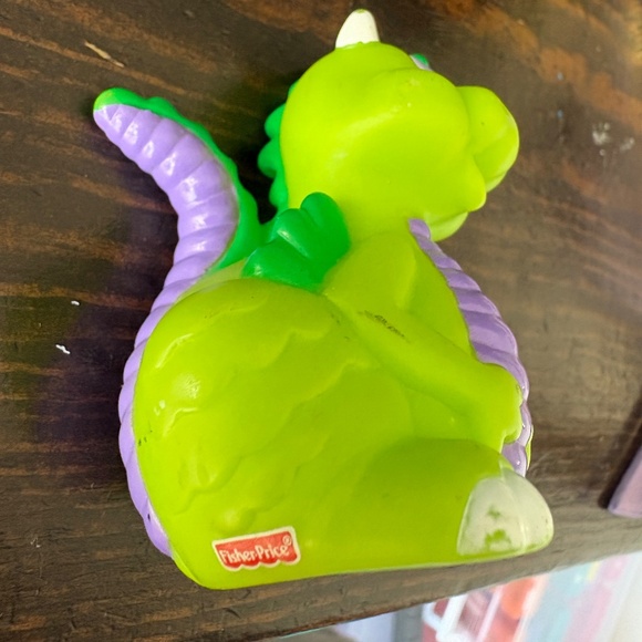 2003 Vintage Fisher Price Little People Green Purple Dragon - Picture 2 of 3